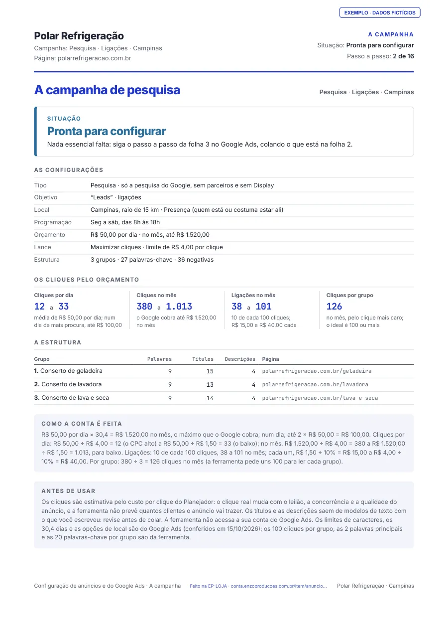 Página 1 do PDF de exemplo